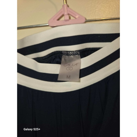 Calia Pleated Athletic Skort Women Size M Navy Blue Good Striped Waistband - Picture 5 of 5